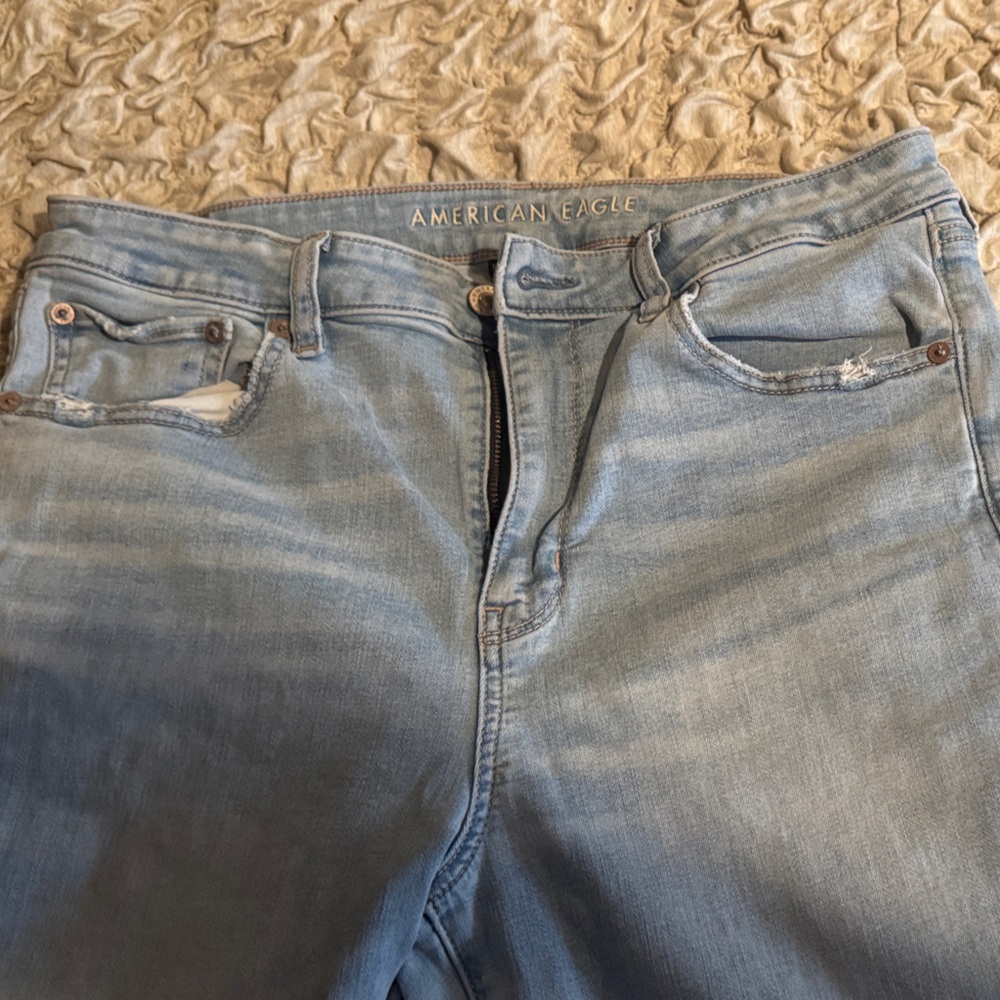 American Eagle Outfitters Women's Sky Blue High Rise Jeans